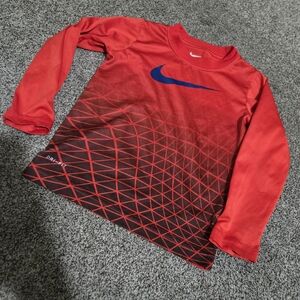 Nike Red and Black Kids Long Sleeve Shirt